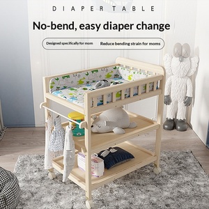 Solid Wood Multi-function Baby Changing Table with Massage Bathing and Newborn Bed Features - Product Image 2