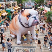 Mascotte de chien gonflable géante réaliste, design personnalisé, résistante aux intempéries, pour la décoration d'événements en plein air
