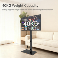 Soporte de TV LED para Piso Personalizado Khcoohoo, de 32-55 Pulgadas, Rotación de 90 Grados, Inclinación de 25 Grados, Base de Vidrio y Acero, con Certificación CE y Gestión de Cables