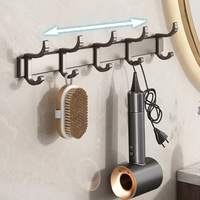 Set d'Accessoires de Salle de Bain Murales 6 Pièces Modernes en Acier Inoxydable, Comprenant un Porte-Serviettes pour Toilettes d'Hôtels