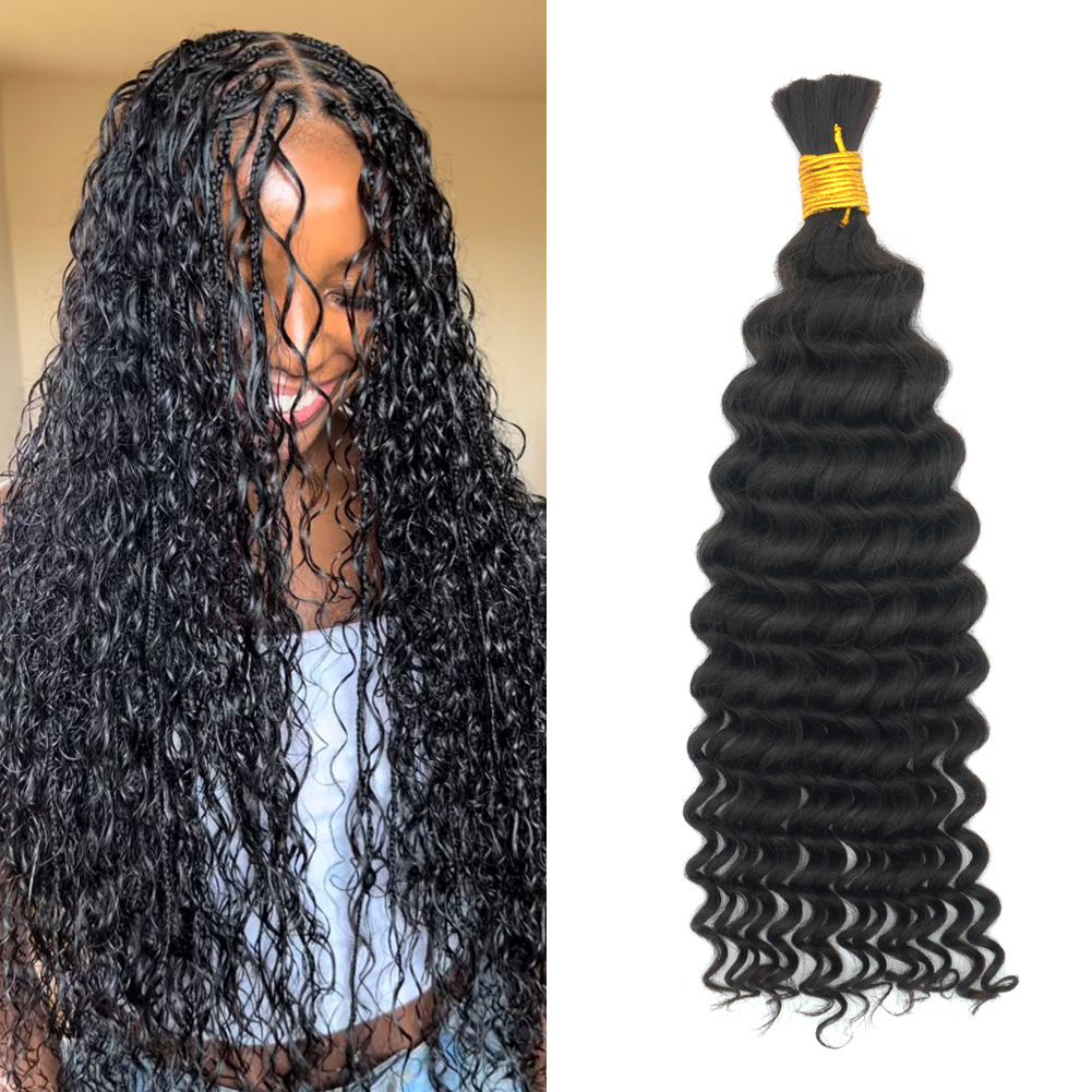 KAMA Boho Braids Human Hair Extensions Crochet Long Hair Boho Human Braiding Hair Bulk