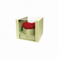 Boîtes d'emballage en papier cadeau personnalisées pour bouquets de fleurs, boîte d'arrangement floral avec tiroir, boîte à fleurs carrée transparente