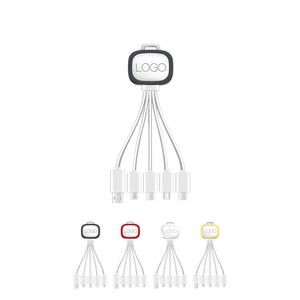 Câble de charge LED 4-en-1 promotionnel, USB portable, porte-clés, charge rapide, câble de données avec logo - Product Image 2