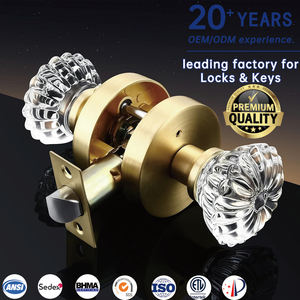 مقابض خزائن زجاجية مخصصة، مقابض أبواب كريستالية مع قفل، مقابض دائرية كريستالية ذهبية وردية، مقبض باب كريستالي - Product Image 1