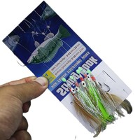 Le kit de pêche Brave Sports Maruseigo avec appâts vivants, leurres pour poulpes, plumes de poulet, perles de stoppage et 5 hameçons par ligne (taille 1/0) pour rivières