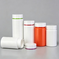 Bouteille en plastique pharmaceutique en HDPE blanche/orange avec logo personnalisé, 120 ml, 150 ml, 175 ml, 200 ml