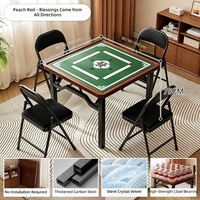 Table de Mahjong et de Salle à Manger Pliante de Luxe à Double Usage avec Structure Métallique Portable pour la Maison, les Salles d'Échecs/de Cartes