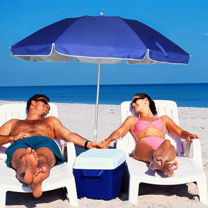 사용자 정의 잎 인쇄 판촉 광고 야외 대형 리조트 PVC 하와이 비치 파라솔 우산 해변 - Product Image 2