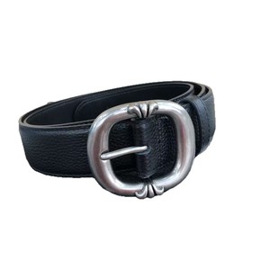 Cintura da Uomo in Vera Pelle di Alta Qualità con Fibbia a Doppio Rullo Y2K, Cintura in Vera Pelle Bovina con Toppe Colorate Nere per Donna - Product Image 6