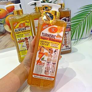 In Offerta Speciale e Disponibile in Magazzino: Bagnoschiuma Esfoliante da 1000ml Illuminante alla Curcuma con Vitamina C, Papaia e Rosa, Gel Doccia Idratante per il Corpo - Product Image 5