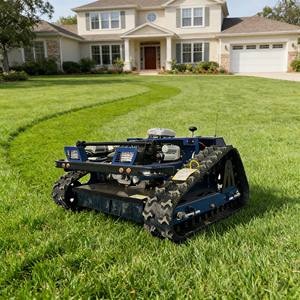 Mini <span class=keywords><strong>tondeuse</strong></span> à gazon télécommandée à essence avec démarrage automatique et <span class=keywords><strong>lame</strong></span> relevable pour la coupe de l'herbe - Product Image 1