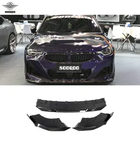 Para BMW G42 labio delantero estilo SQ fibra de carbono seco parachoques delantero labio apto para BMW 2 Series G42 M235i M240i 2021 +