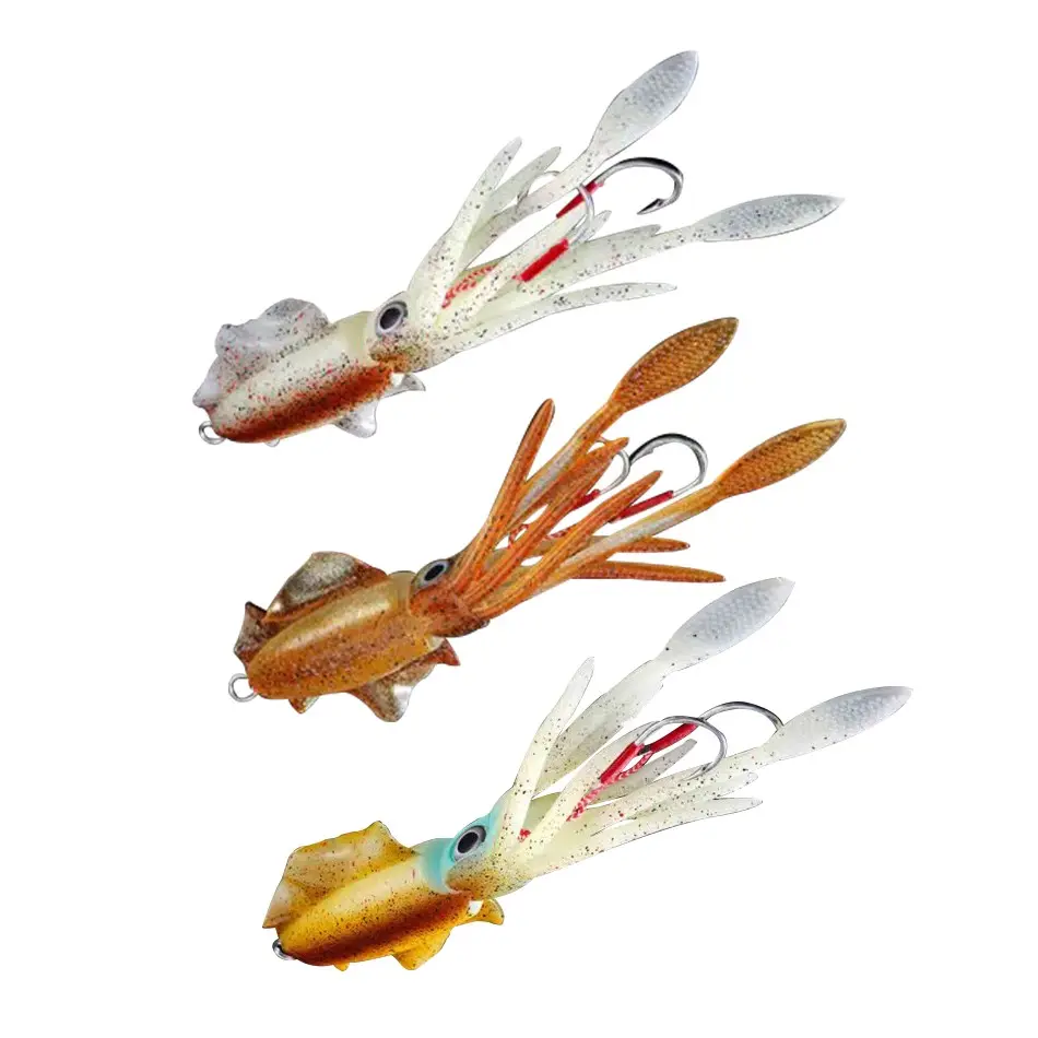 Rooblinos bionique en forme de poisson 20g-150g Kit de matériel de pêche en mer à la truite oreille souple appâts à ailettes fines brochet tranche Spinner leurres calmar leurres"