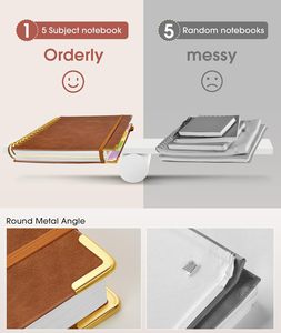 Custom Printed A5 A6 <b>A4</b> No Ink Bleeding Hard Soft Leather Journal Planner PU Spiral Notebook <b>Diary</b> with logo for Students - Product Image 4