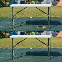 Table pliante d'extérieur 6 pieds (180 cm) de long, design moderne, structure en plastique et en fer