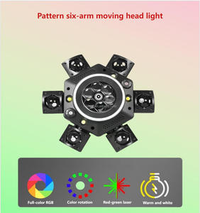 โคมไฟอลูมิเนียมสี RGBW LED ไฟเคลื่อนไหวแบบหกแขนซูมพร้อมระบบป้องกัน IP33ควบคุม DMX แบบไร้สายสำหรับดีเจดิสโก้ - Product Image 5