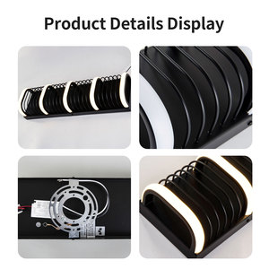 PW24002-560 New 110-240V Matt Black LED Metal Silicone Strip Industrial Wall Lamp Decorative Living Room <b>Lighting</b> 3000K Warm - Product Image 2