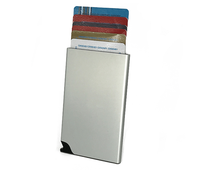 Porte-cartes de blocage RFID automatique boîtier métallique fin en aluminium avec pince antivol à manchon mince cadeaux de promotion pour cartes de crédit
