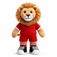 Lion en peluche de 40 cm, jouet en peluche doux, mascotte de football, animal en peluche personnalisé, jouets en peluche lion pour cadeau et décoration, usine OEM ODM