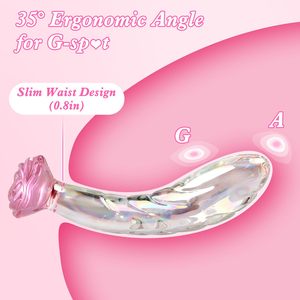 A Rose female masturbator <b>large</b> glass anal plug false penis posterior vestibular anal masturbator adult sex toy Wholesale - Product Image 3