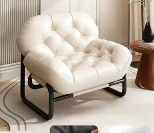 Sillón Individual, Minimalista, de Diseño de Lujo Ligero, Sillón Informal, Sofá Cremoso, Silla Negra de Estilo Medieval - Product Image 4