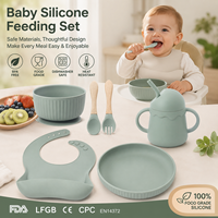 Nouvel ensemble de vaisselle en silicone écologique sans BPA anti-déversement pour bébés et tout-petits