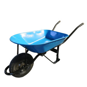 Brouette de chantier robuste WB7400 150 kg avec roue pneumatique 4.00-8, chariot de jardin avec plateau métallique thermolaqué - Product Image 1