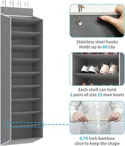 10-Pocket Multi-Use Over the Door Organizer, Heavy Duty 95lbs Capacity, Versatile Hanging Storage for <b>Shoes</b>, Toys - Product Image 3