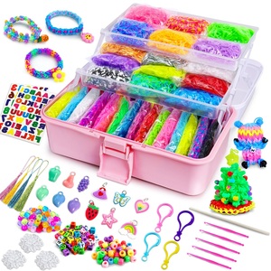 Kit elastico 45 colori fai da te Kit per la ricarica di elastici per ragazzi e ragazze che tessono il kit per la creazione di braccialetti regalo - Product Image 1