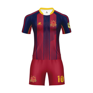 Red with black wear sublimation Custom blank sports jersey new model cheap football shirt uniform set soccer jersey - Product Image 2