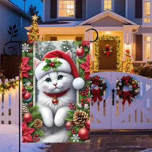 Bandera Decorativa Navideña para Jardín, Diseño de Escena Navideña con Santa Claus, Forma Triangular, Impermeable, Directo de Fábrica - Product Image 3