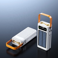 Banque d'alimentation solaire avec lampe de poche et câbles 30000mah Powerbank 50000mAh Chargeur solaire 60000mah Banques d'alimentation solaires pour téléphones