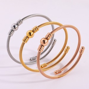 Bracelet en fil de câble en acier inoxydable fin, best-seller, bijou torsadé pour femmes et hommes - Product Image 4