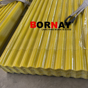 Panneau renforcé en fibre de verre, panneau ondulé en PRV, panneaux de toiture en plastique pour l'extérieur, pour les puits de lumière des centres commerciaux, les auvents d'hôtels - Product Image 1