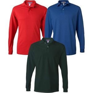<b>Men</b> <b>Long</b> <b>Sleeve</b> Sport <b>Polo</b> <b>Shirt</b> 100 Cotton Quick Dry Knitted 437MLR - Product Image 1