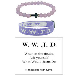 Inspirational Jewelry Breast <span class=keywords><strong>Cancer</strong></span> Awareness W.W.J.D. Pulseira Christian Cross Bracelets Pack para Mulheres-O que Jesus faria - Product Image 4