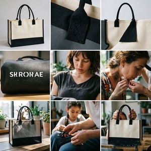 Blank Laminated Canvas Tote <b>Large</b> Capacity Shopping Handbag Eco Friendly Custom Logo Printing Promotional Reusable <b>Bag</b> - Product Image 2