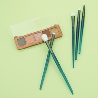 Pinceaux de maquillage synthétiques double tête 5 pièces avec logo personnalisé de la marque DL, pour fard à paupières, crayon à sourcils et peinture à l'encre – Vente chaude
