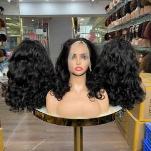 Perruque Lace Frontale Transparente 13x4 en Cheveux Humains Vierges 100% Naturels, Ondulée, 16 pouces, 12A, 280 grammes, Vente en Gros pour Femmes Noires - Product Image 3