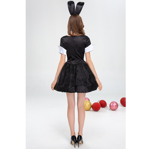 Black Fancy <b>Bunny</b> <b>Costume</b> <b>Women's</b> Cosplay Dress with Skirt Necklace Headpiece for Party Stage Performance Cross-Border Source - Product Image 4