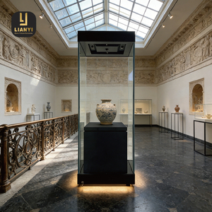 Minimalist LED Display Case Custom with Full Height Glass Invisible Seams and Advanced Anti Reflection Coating for Gallery - Product Image 1