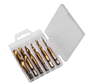 <span class=keywords><strong>Set</strong></span> di rubinetto e trapano professionale M3 M10 6 pezzi con rivestimento in latta d'oro - Product Image 1