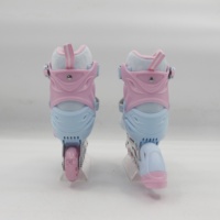 Patins à roulettes ajustables pour enfants, coque en PE, doublure en maille de velours, châssis en aluminium, roues clignotantes en PU, roulements ABEC-7, durables