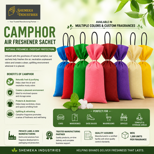 Fabricant de désodorisants pour voiture en sachet de camphre personnalisé, OEM, marque privée, parfum pour véhicule avec emballage en boîte imprimée - Product Image 1