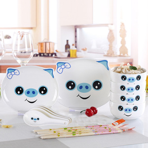 14pcs niños vajilla <span class=keywords><strong>de</strong></span> cerámica <span class=keywords><strong>de</strong></span> la placa <span class=keywords><strong>de</strong></span> la cena conjunto <span class=keywords><strong>de</strong></span> dibujos animados diseño <span class=keywords><strong>de</strong></span> la forma - Product Image 3