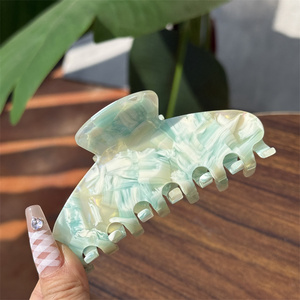 2025 màu mới mùa xuân và mùa hè màu xanh xanh lá cây Acetate <span class=keywords><strong>Clip</strong></span> <span class=keywords><strong>Clip</strong></span> ngọt ngào đơn giản Cô Gái Tóc Vuốt Tóc phụ kiện - Product Image 4