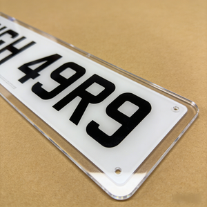 Letras de Gel 3D Personalizables, Números Acrílicos 4D, Placa de Matrícula de Coche en Blanco, Película Reflectante Amarilla y Blanca con Servicio de Corte - Product Image 2