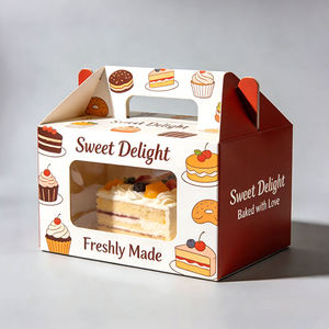 Custom <b>Biodegradable</b> Sandwich Food and Dessert Boxes with UV Coating and Embossing Windowed Cheese <b>Packaging</b> for Take-Away - Product Image 5