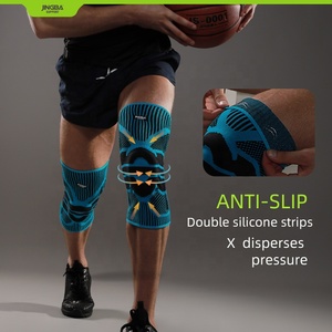 JINGBA Pro diz yan stabilizatörler ile sıkıştırma manşonu diz parantez Patella jel Pad için spor voleybol basketbol diz ağrısı - Product Image 3