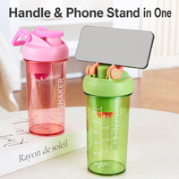 Bouteille shaker personnalisée, gobelet à protéines portable personnalisé, shaker anti-fuite avec couvercle rabattable pour la salle de sport, contenant promotionnel pour boissons de marque